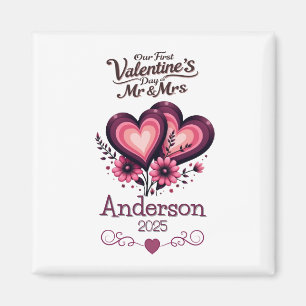 Aimant Personnalisé Notre première journée de Valentines