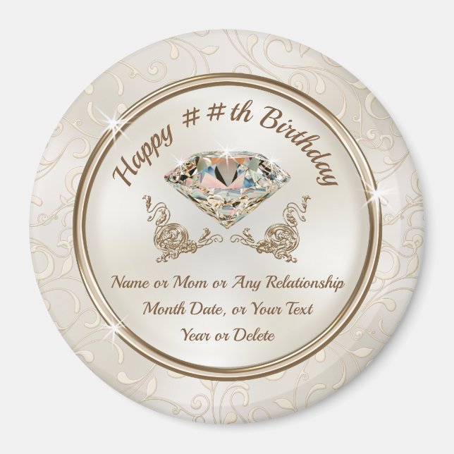 Aimant Personnalisé pas cher, les faveurs d'anniversaire  (Devant)