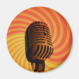 Aimant personnalisé rétro Microphone