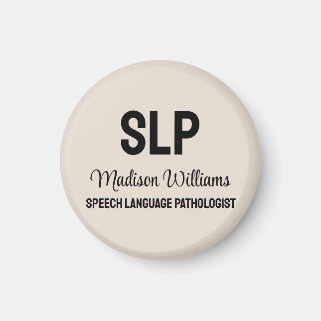 Aimant Personnalisé SLP Voix Langue Pathologiste Cadeau (Devant)
