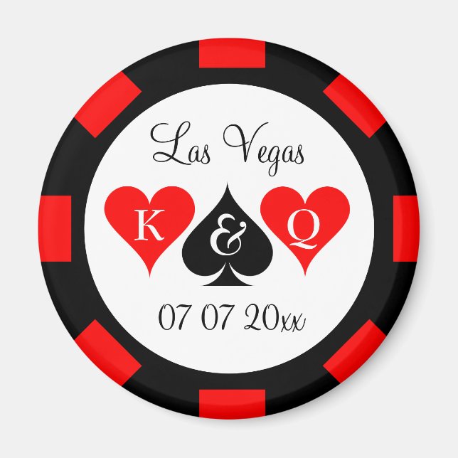 Aimant Personnalisé valeur poker puce magnétique mariage  (Devant)