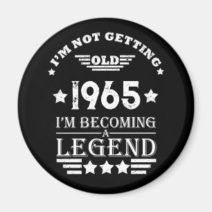 Aimant Personnalisé vintage 60e anniversaire noir blanc