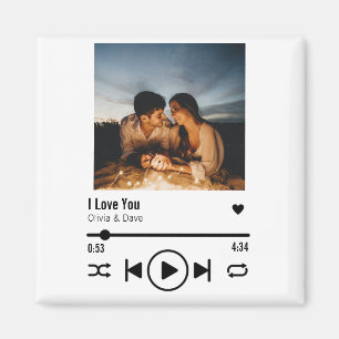 Aimant Personnalisée Saint Valentin Photo Song Playlist