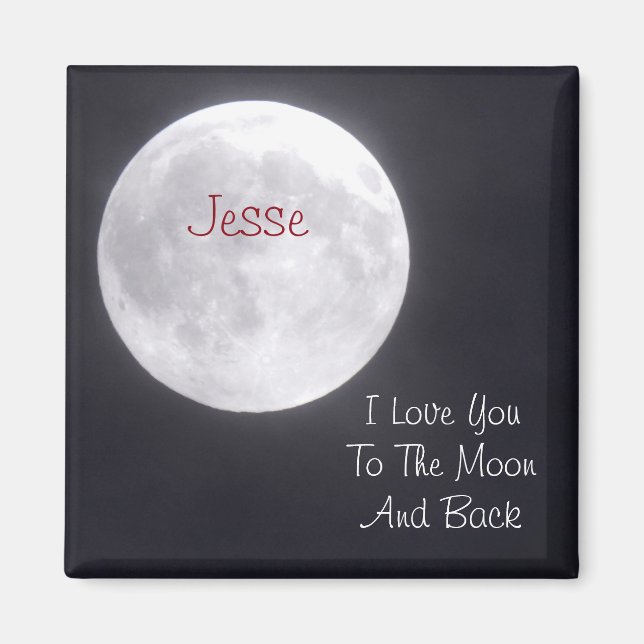 Aimant Personnaliser Je t'aime à la lune et l'aimant du d (Devant)