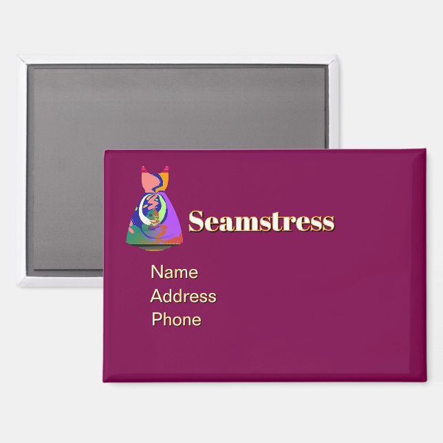 Aimant Personnaliser la publicité Promouvoir Seamstress P (Recto/Verso)