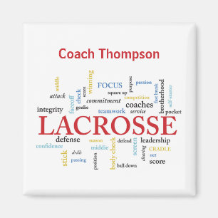 Aimant Personnaliser Nom Lacrosse Coach Merci Mots