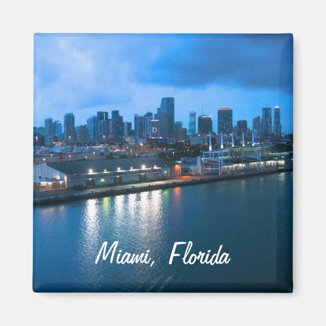 Aimant Personnaliser Port de Miami photo (Devant)