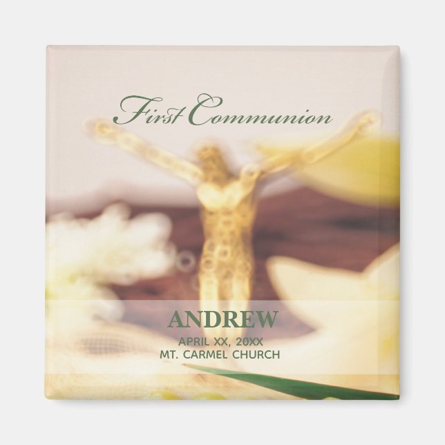 Aimant Personnaliser, Première communion Félicitations (Devant)