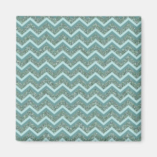 Aimant Personnalisez ce zigzag turquoise de parties