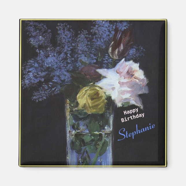 Aimant Personnalisez les Lilacs de tulipes Roses dans un  (Devant)