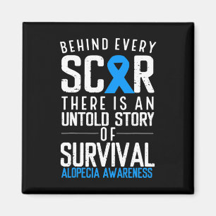 Aimant Perte de cheveux calcaire Bleu Ruban Alopecia Area