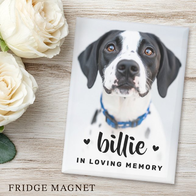 Aimant Pet dog cat photo name in loving memory memorial (Pet dog cat photo name in loving memory memorial magnet)