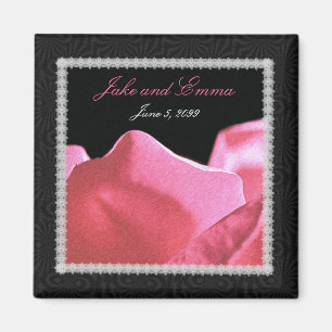 Aimant Pétales de rose de rose d'anniversaire de mariage