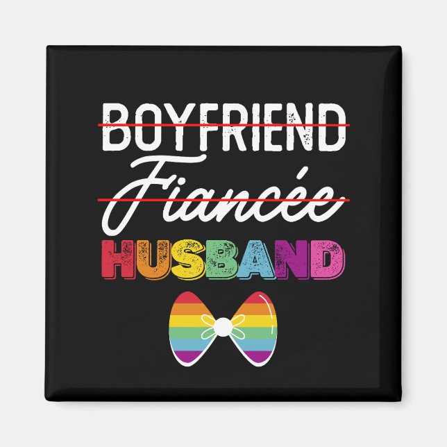 Aimant Petit ami Fiance Mari Gay Mariage Gay Groom LGBTQ (Devant)