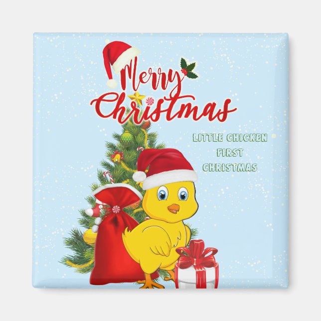 Aimant Petit bébé poulet Noël (Devant)