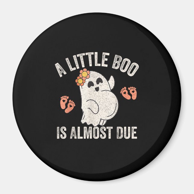 Aimant Petit Bois Est Presque Dû Halloween Grossesse Anno (Devant)
