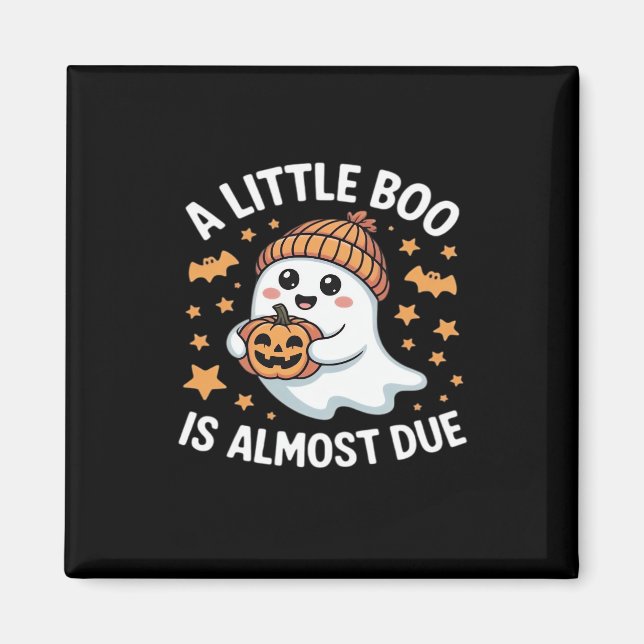 Aimant Petit Bois Est Presque Dû Halloween Grossesse Reve (Devant)