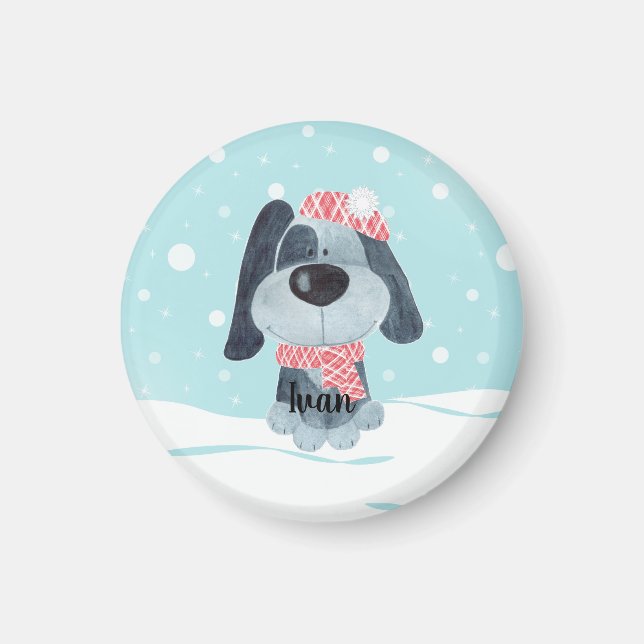 Aimant Petit chiot, bébé (Devant)