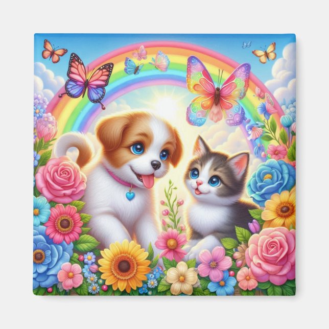 Aimant Petit chiot/chiot/chaton (Devant)