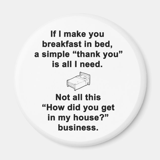 Aimant Petit déjeuner en Bed (Devant)