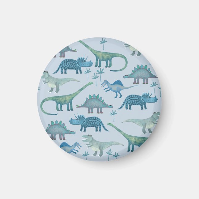 Aimant Petit Dinosaures bleu (Devant)