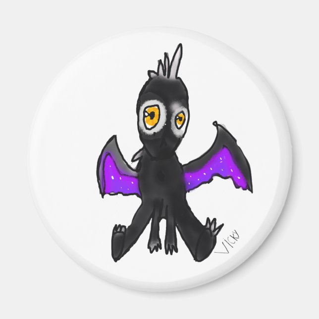 Aimant Petit Dragon veille sur votre frigo ! (Devant)