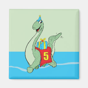 Aimant Petit garçon, 5e anniversaire Dinosaur