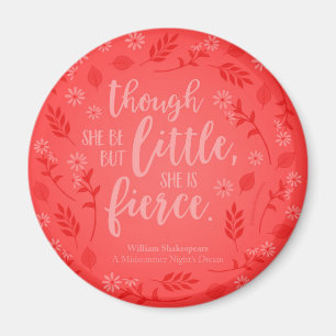 Aimant Petit Mais Fierce William Shakespeare Rouge Floral