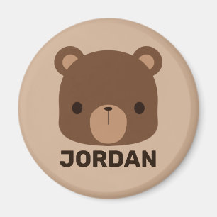 Aimant Petit ours Brown mignon avec nom personnalisé