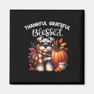 Aimant Petit Schnauzer Chien Citrouille épice Happy Fall