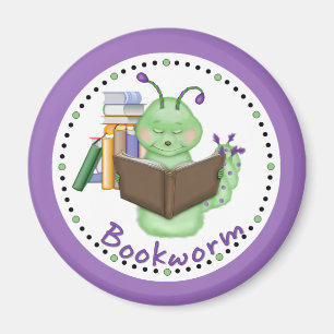 Aimant Petit ver de livre vert