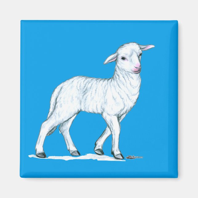 Aimant Petit White Lamb (Devant)
