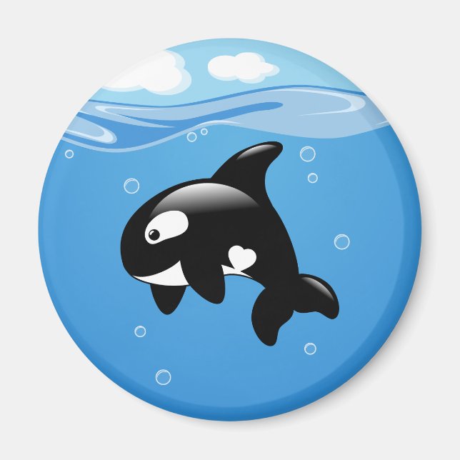 Aimant Petite baleine d'Orca sur Aqua (Devant)
