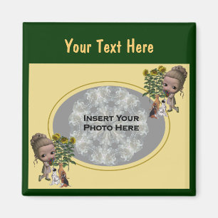 Aimant Petite fille avec chiots Photo