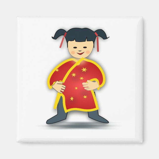 Aimant Petite fille chinoise (Devant)