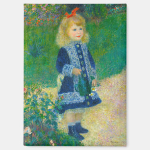 Aimant Petite fille en bleu Renoir avec canne à eau