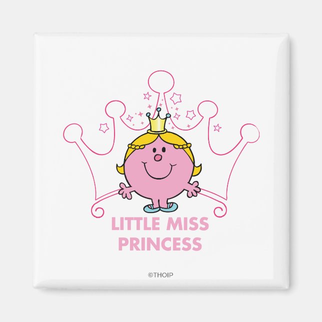 Aimant Petite Mlle Princesse | Couronne rose à cinq point (Devant)