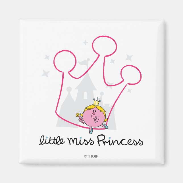 Aimant Petite Mlle Princesse | Couronne rose géante (Devant)