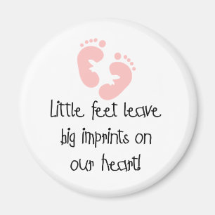 Aimant Petites Pieds Grandes Imprimantes Rose