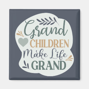 Aimant Petits-enfants Lettrés À La Main Font La Vie Grand