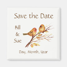 Petits Oiseaux Bruns Rouges - Enregistrer la Date