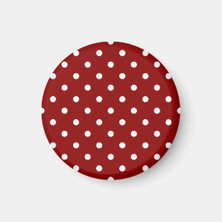 Aimant Petits Pois - Blanc sur Rouge foncé