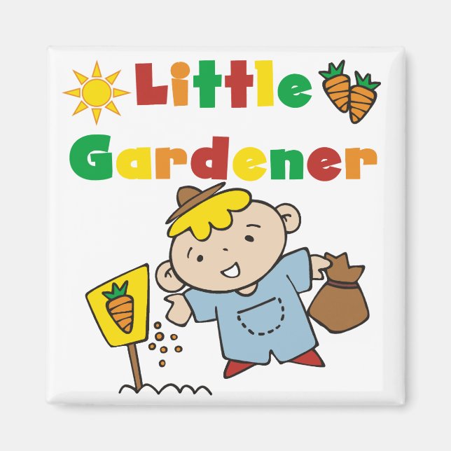 Aimant Petits T-shirts et cadeaux de jardinier de garçon (Devant)