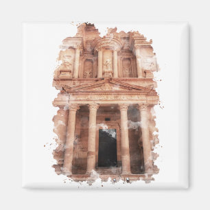 Aimant Petra Jordan Watercolor Art