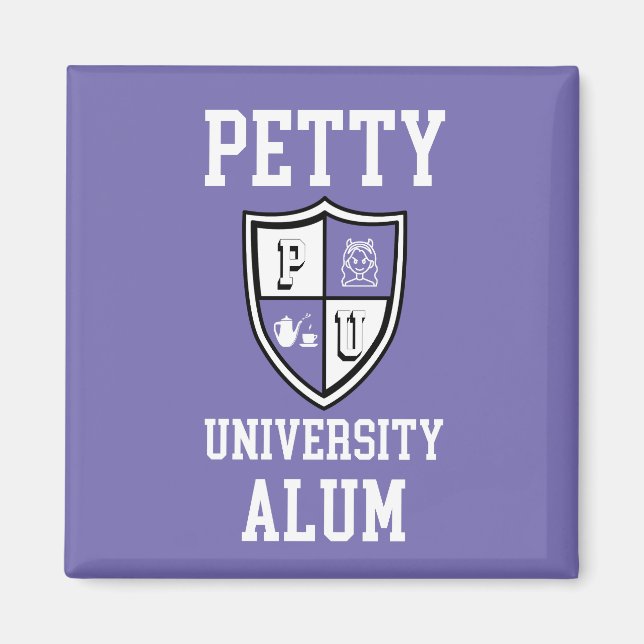 Aimant Petty University Alum grad periwinkle alma mater (Devant)
