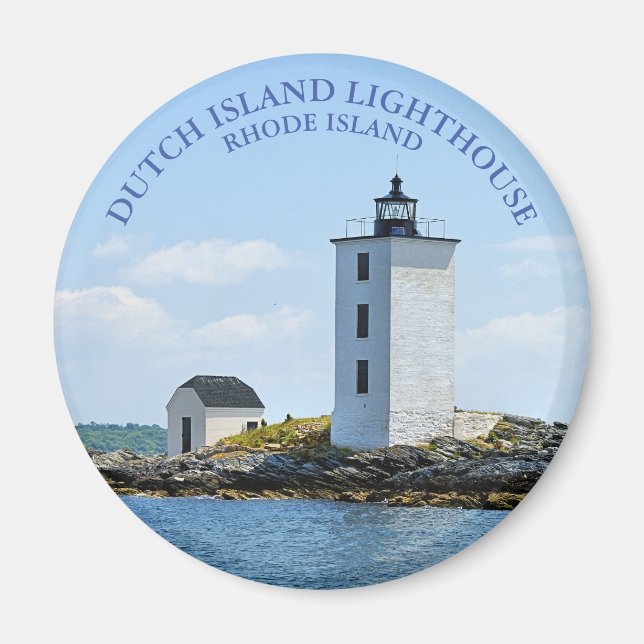 Aimant Phare de l'île néerlandaise, Rhode Island Round Ma (Devant)