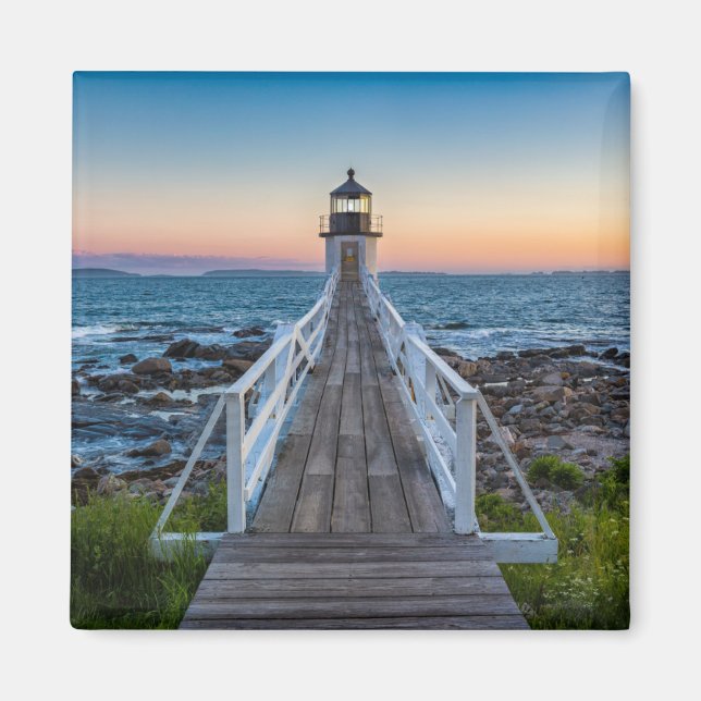 Aimant Phare de Marshall Point au coucher du soleil (Devant)