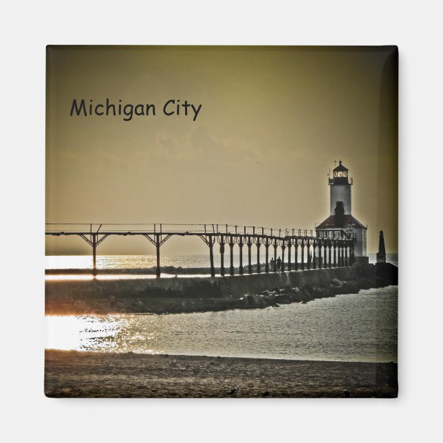Aimant Phare de Michigan City Indiana (Devant)