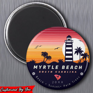 Aimant Phare de Myrtle Beach SC Retro Sunset Souvenirs