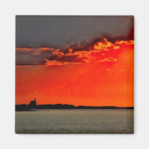 Aimant Phare du nord d'Île de Block à la peinture de